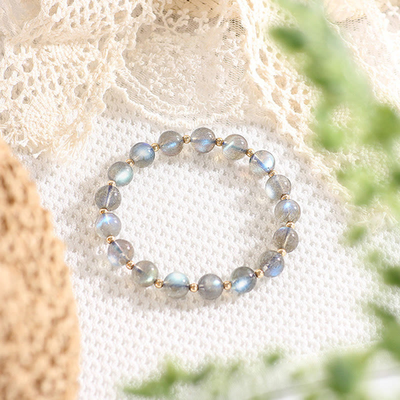 KarmaRipple's 14k Gold Plated Authentic Moonstone Balancing Love Bracelet p14