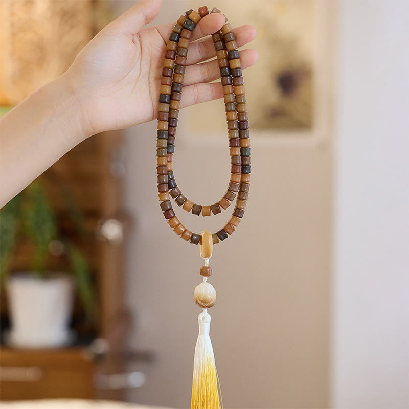 KarmaRipple's 108 Mala Beadwork Bodhi Seed Buddha Hand Lotus Engraved Balance Bracelet p1