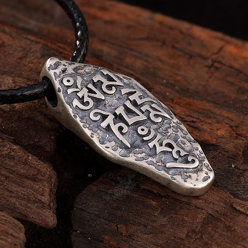 KarmaRipple's Tibetan 925 Sterling Silver Om Mani Padme Hum Dorje Vajra Engraved Strength Pendant Necklace p3