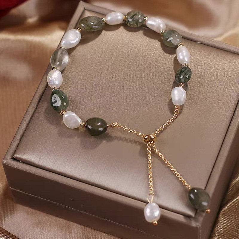 KarmaRipple's Authentic Blue Aventurine Gemstone Pearl Bead Balancing Bracelet p19