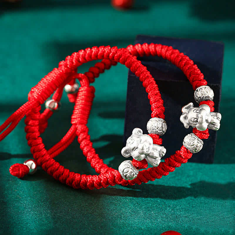 KarmaRipple's 999 Sterling Silver Chinese Zodiac Red Rope Fortune Handcrafted Kids Bracelet p15