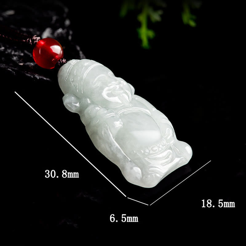KarmaRipple's Authentic Jade Chinese God of Wealth Caishen Ingot Fortune Pendant Necklace p9