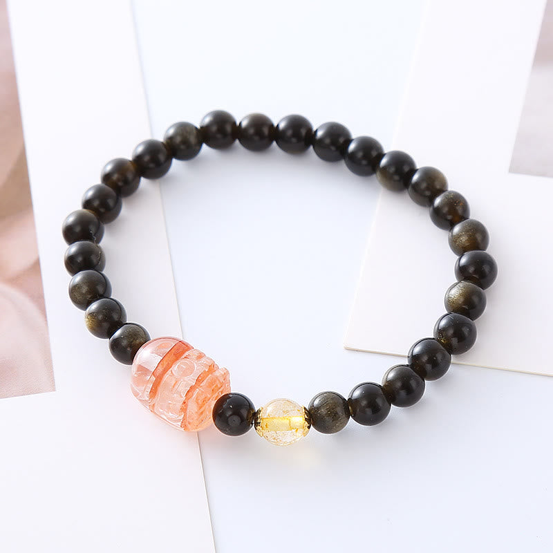 KarmaRipple's Authentic Gold Sheen Obsidian PiXiu Wealth Protection Bracelet p8