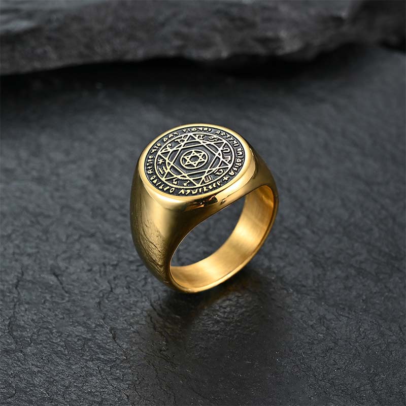 KarmaRipple's 12 Constellations of the Zodiac Star of David Protection Ring p6