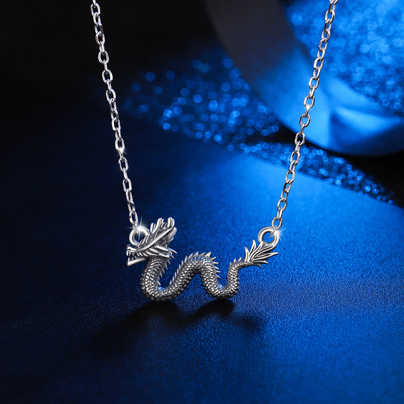 KarmaRipple's 925 Sterling Silver Year Of The Dragon Auspicious Dragon Protection Chain Pendant Pendant( p1