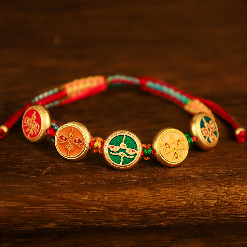 KarmaRipple's Tibetan Five God Of Wealth Colorful Rope Woven Fortune Bracelet p1