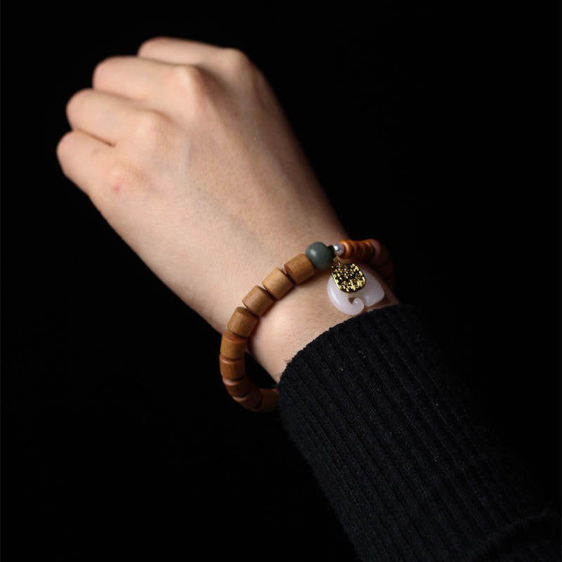 KarmaRipple's Sandalwood Jade Elephant Protection Bracelet p4
