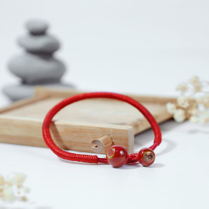 KarmaRipple's FengShui Fortunate Red String Ceramic Bracelet p3