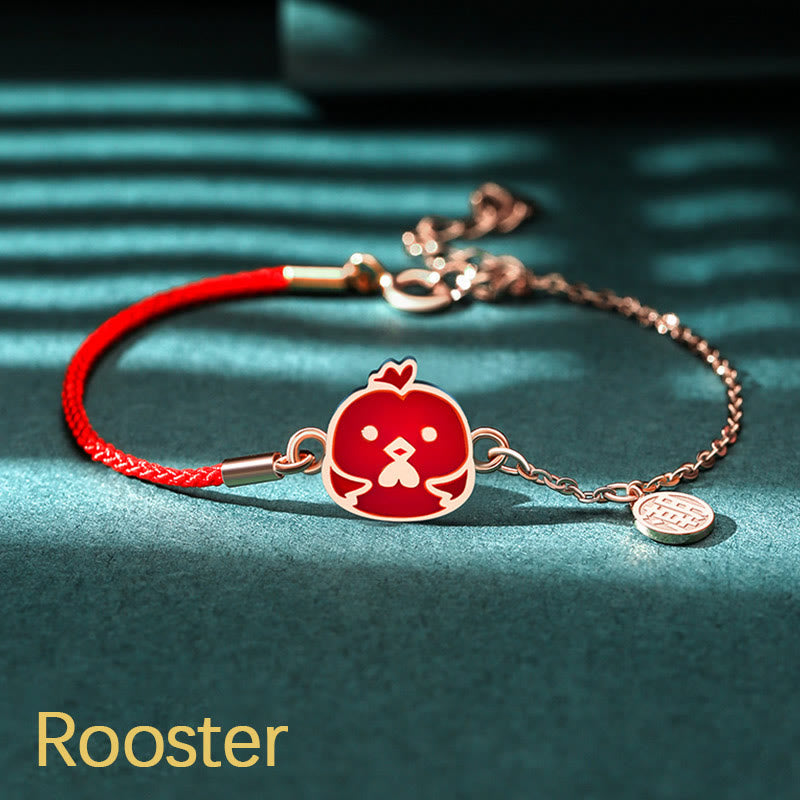 KarmaRipple's 925 Sterling Silver Color-changing Chinese Zodiac Fortune Protection Red String Chain Bracelet p43