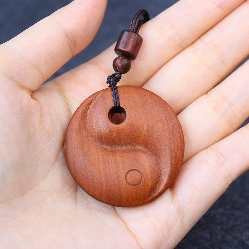 KarmaRipple's Lightning Struck Jujube Wood Yin Yang Fortune Protection Pendant Necklace p7