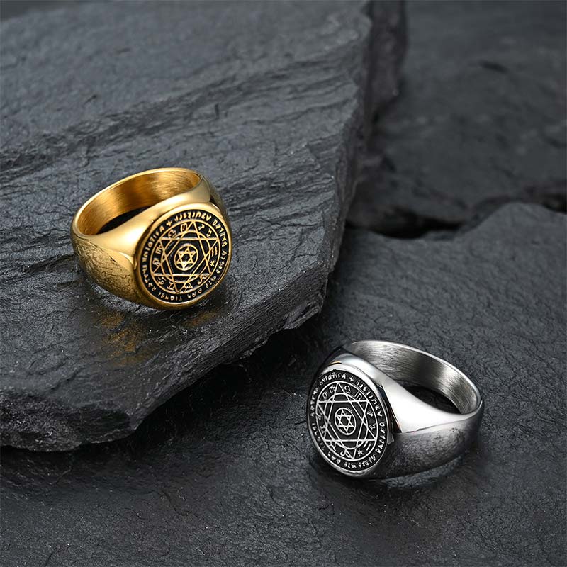 KarmaRipple's 12 Constellations of the Zodiac Star of David Protection Ring p4