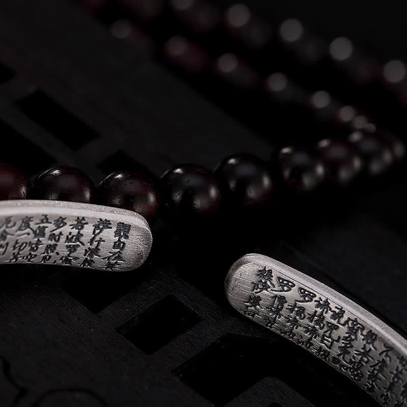 KarmaRipple's 999 Sterling Silver Six True Words Heart Sutra Protection Bracelet Bangle p12