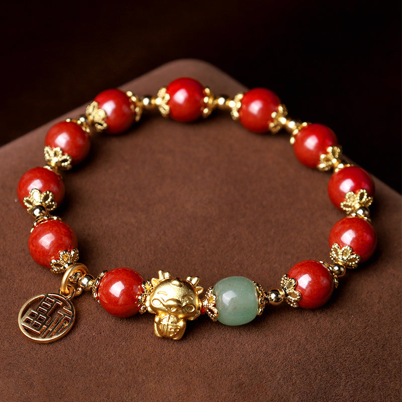 KarmaRipple's Year of the Dragon Authentic Cinnabar Fu Character Talisman Blessing Bracelet p3