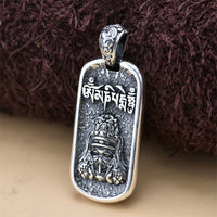 KarmaRipple's 925 Sterling Silver Zakiram Goddess of Wealth Om Mani Padme Hum Peace Pendant Necklace