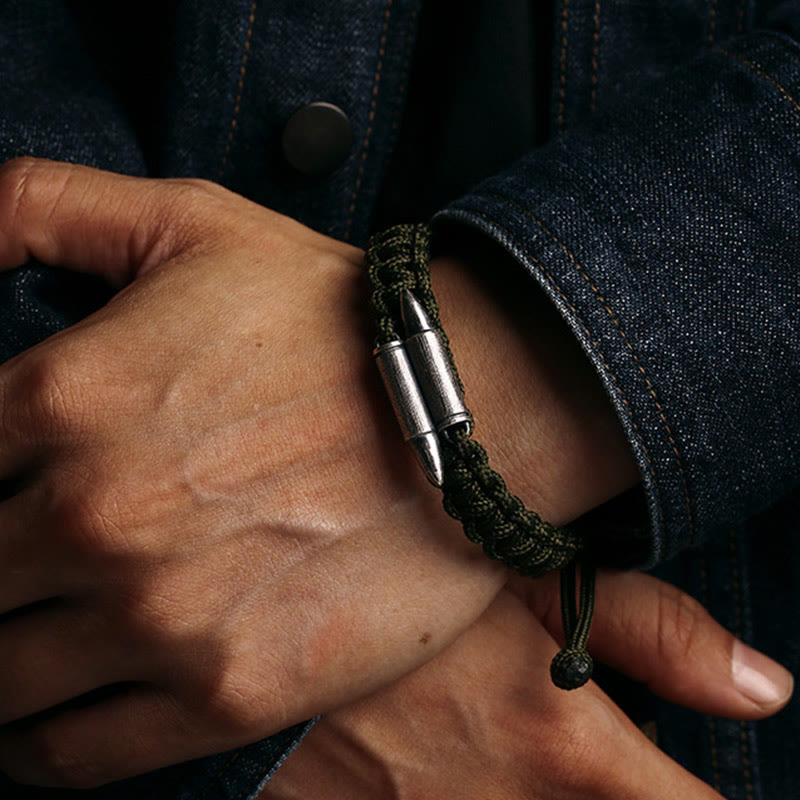 KarmaRipple's 925 Sterling Silver Bullet Design Woven Rope Bracelet p7