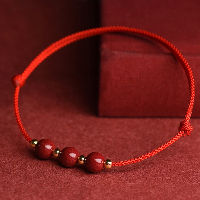 KarmaRipple's Authentic Fortunate Cinnabar Bead Blessing String Bracelet Anklet p16