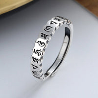 KarmaRipple's 925 Sterling Silver Six True Words Calm Wisdom Ring