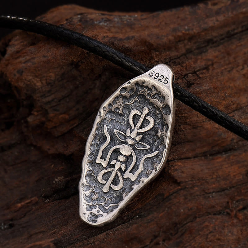 KarmaRipple's Tibetan 925 Sterling Silver Om Mani Padme Hum Dorje Vajra Engraved Strength Pendant Necklace p17