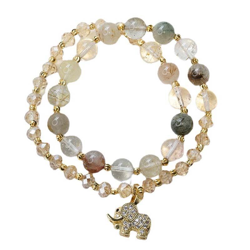 KarmaRipple's Rose Quartz Elephant Balancing Energy Talisman Bracelet p13