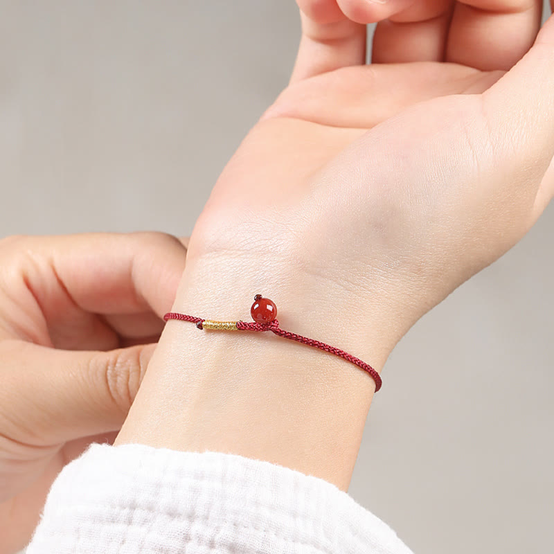 KarmaRipple's Authentic Cinnabar Red Agate Blessing Red String Bracelet p10
