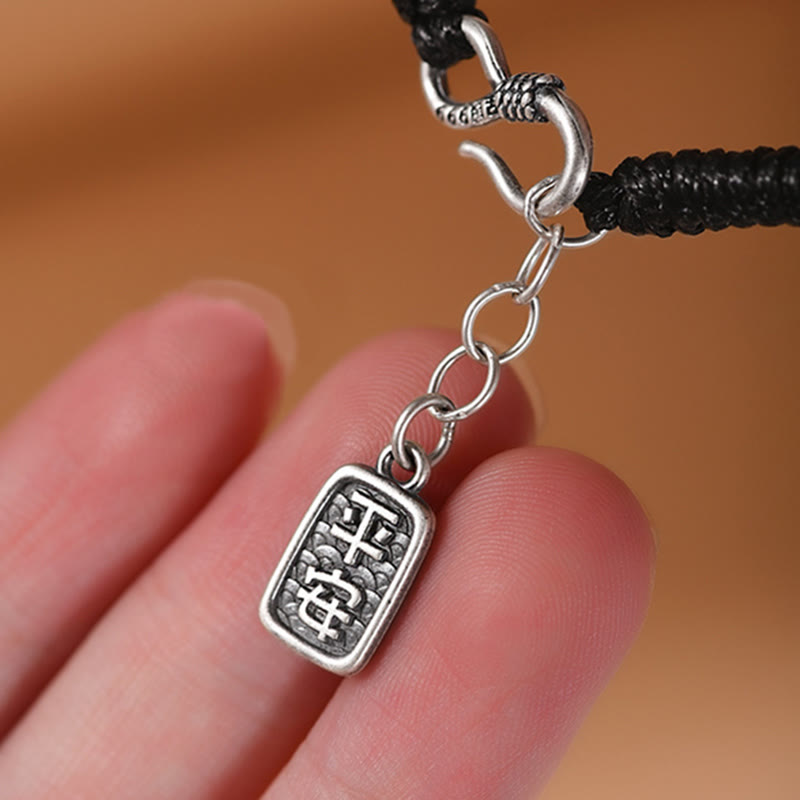 KarmaRipple's 999 Sterling Silver Fu Character Peace Buckle Bronze Coin Auspicious Clouds Fortune Bracelet p6