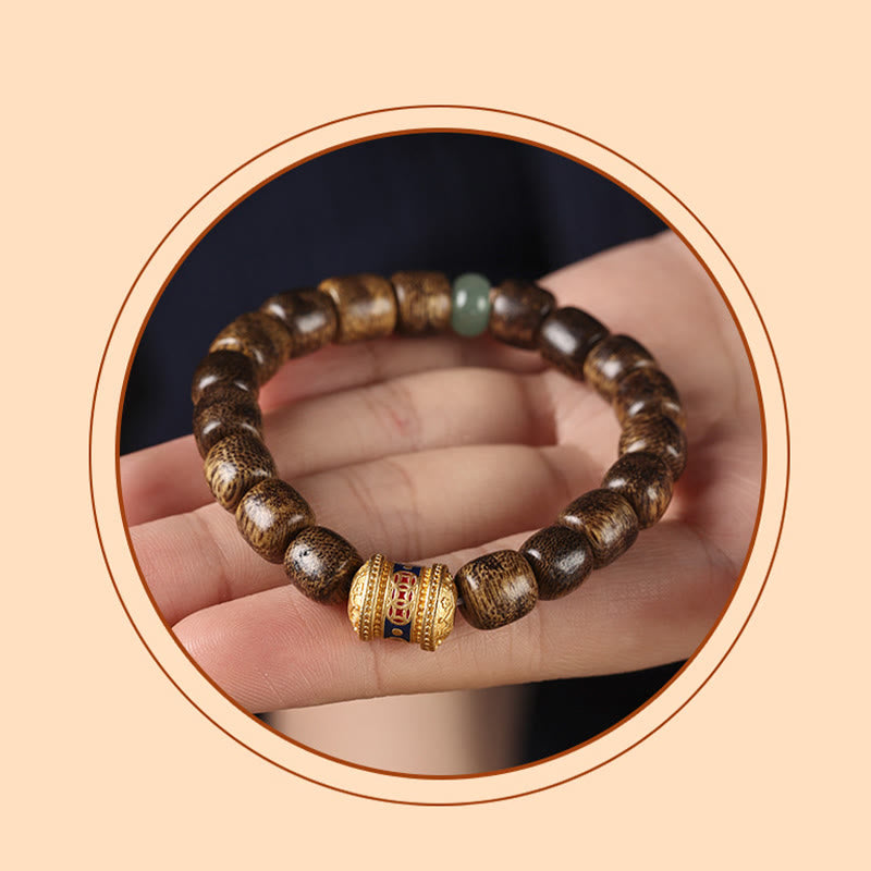KarmaRipple's Agarwood Bronze Coin Auspicious Cloud Calm Bracelet p8