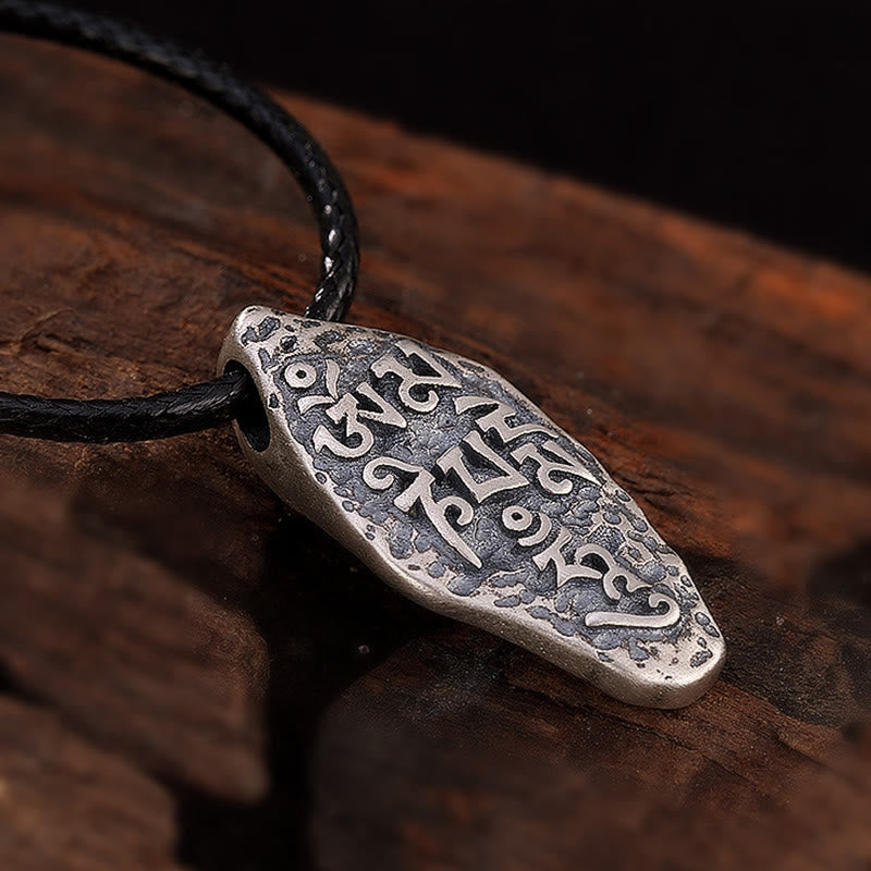 KarmaRipple's Tibetan 925 Sterling Silver Om Mani Padme Hum Dorje Vajra Engraved Strength Pendant Necklace p7
