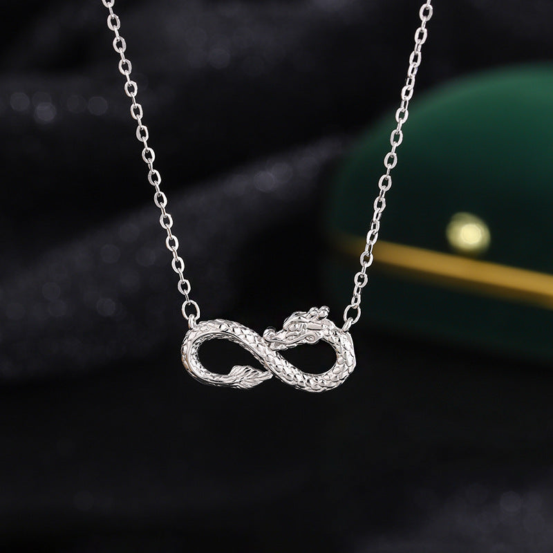 KarmaRipple's 999 Sterling Silver Year of the Dragon Endless Weave Success Pendant Necklace p1