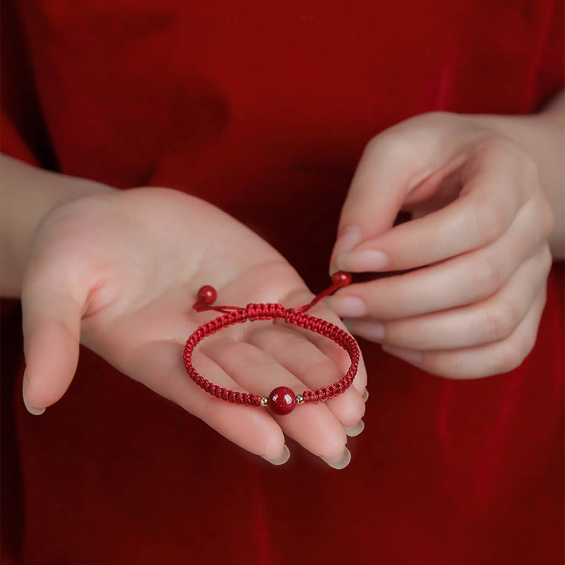 KarmaRipple's Fortunate Cinnabar Bead Blessing Red String Bracelet p6