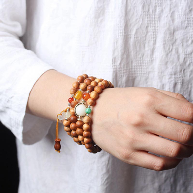 KarmaRipple's Tibetan Rosewood Mala Balancing Pendant Bracelet p6