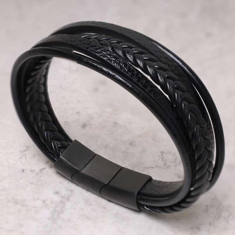 KarmaRipple's Authentic Lava Rock Black Onyx Bead Leather Bracelet p21