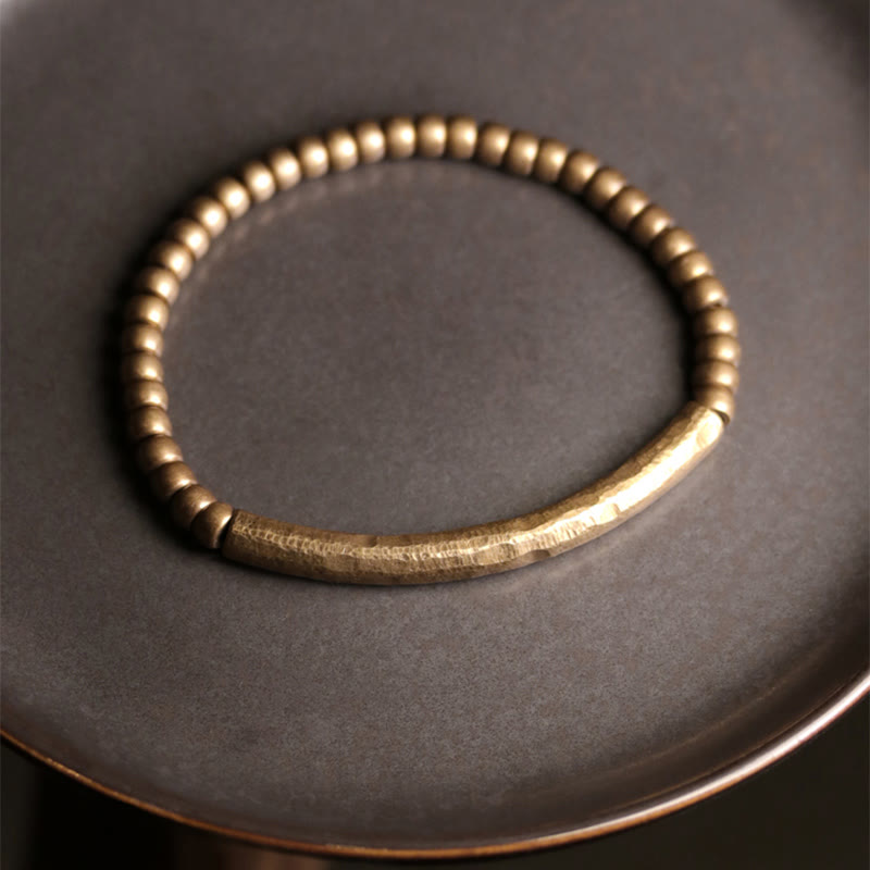 KarmaRipple's Simple Design Bronze Brass Bead Fortune Wealth Bracelet p3