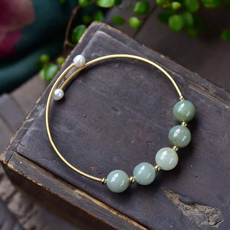 KarmaRipple's Jade Abundance Fortune Blessing Bracelet Bangle p4
