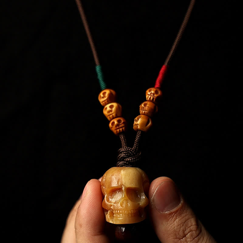 KarmaRipple's Tibetan Camel Bone Skull The Lord of the Corpse Forest Protection Pendant Necklace p4
