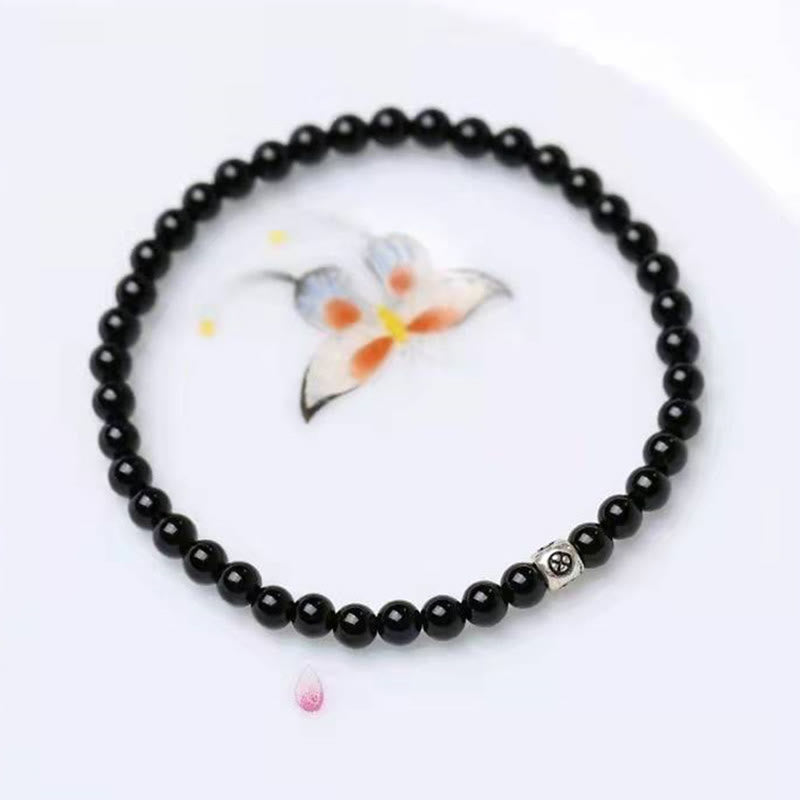 KarmaRipple's Authentic Black Obsidian Smoky Quartz Purification Strength Bracelet p4