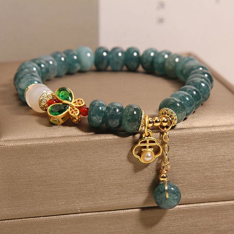 KarmaRipple's Jade Ivory Agate Butterfly Abacus Beadwork Abundance Bracelet p3