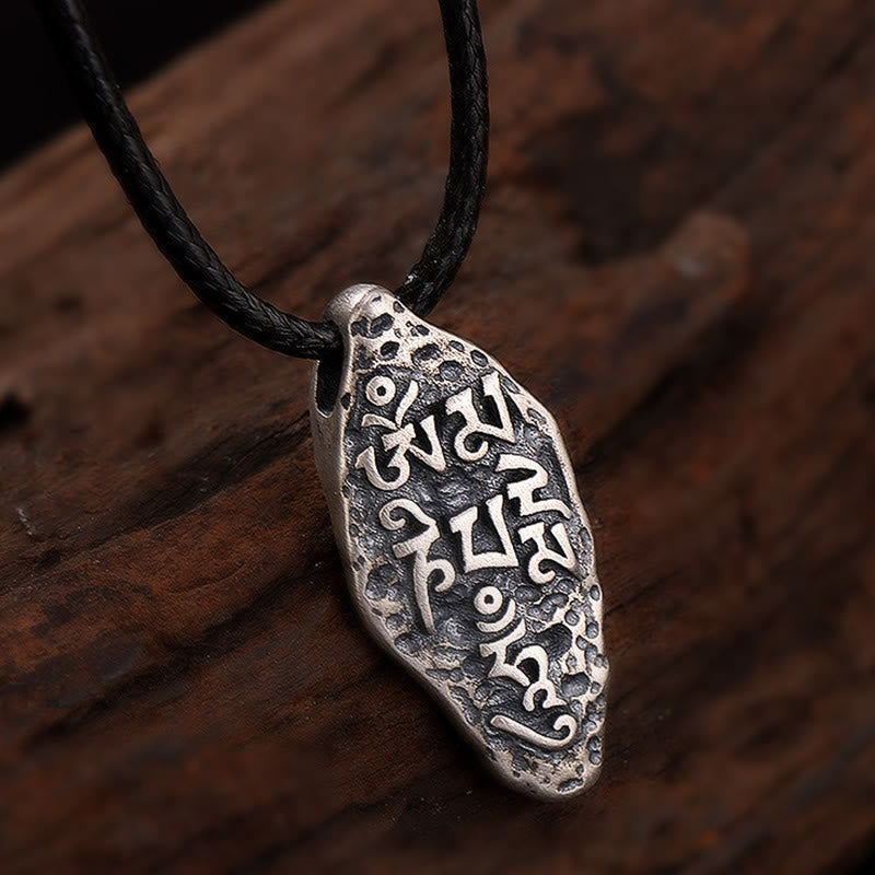 KarmaRipple's Tibetan 925 Sterling Silver Om Mani Padme Hum Dorje Vajra Engraved Strength Pendant Necklace p8