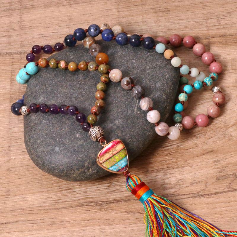 KarmaRipple's Tibetan Turquoise Lazurite Zebra Jasper Balance Pendant p3