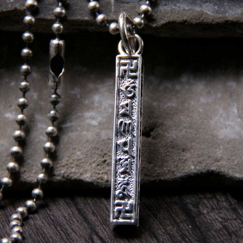 KarmaRipple's 925 Sterling Silver Tibetan Om Mani Padme Hum Buddha Swastika Symbol Wisdom Pendant Necklace p1