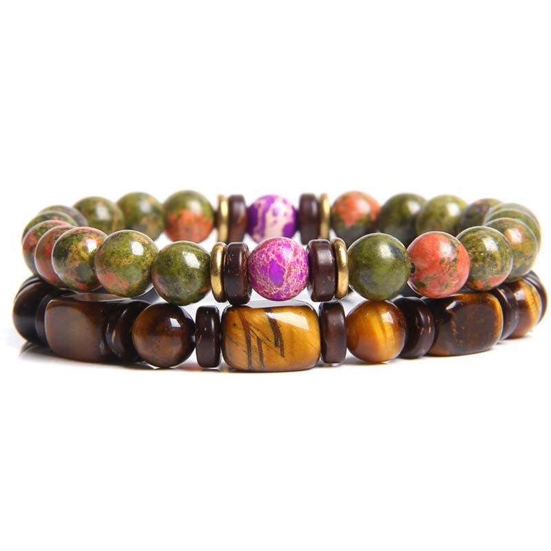 KarmaRipple's 2PCS Balancing Gemstone Emperor Stone Tiger Eye Bead Bracelet p4