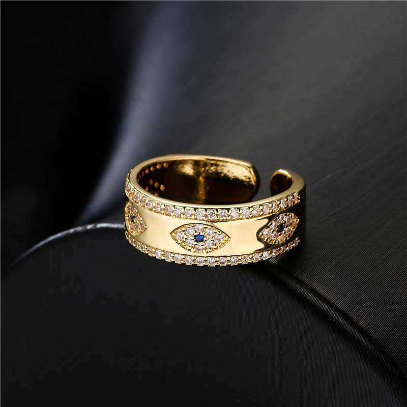KarmaRipple's Evil Eye Fortune Blessing Bronze Alloy Ring p1