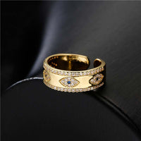 KarmaRipple's Evil Eye Fortune Blessing Bronze Alloy Ring