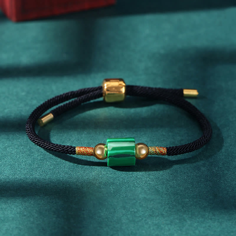 KarmaRipple's Tibet Handmade Green Aventurine Red Stone Malachite Fortune Protection Woven Rope Bracelet p26