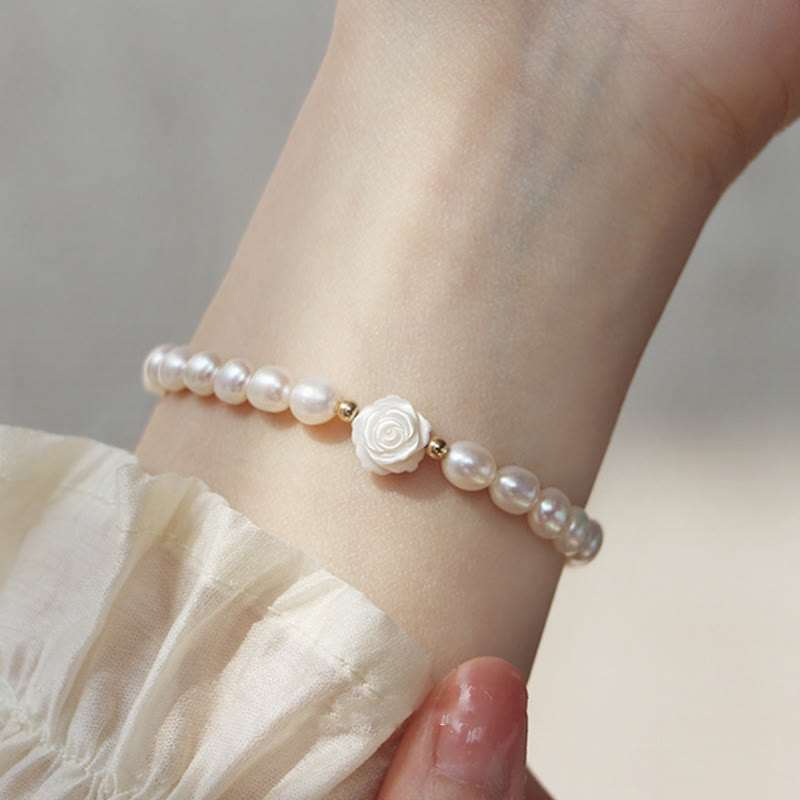 KarmaRipple's Authentic Flower Pearl Sincerity Bead Bracelet p1