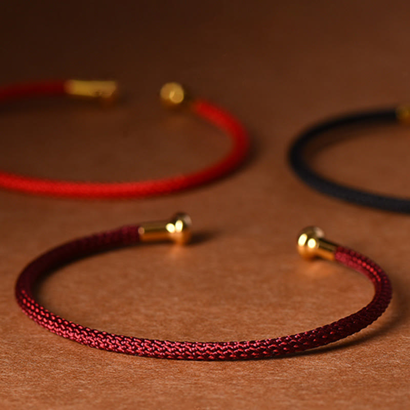 KarmaRipple's Simple Design Handmade Fortune Braid String Cuff Bracelet p28