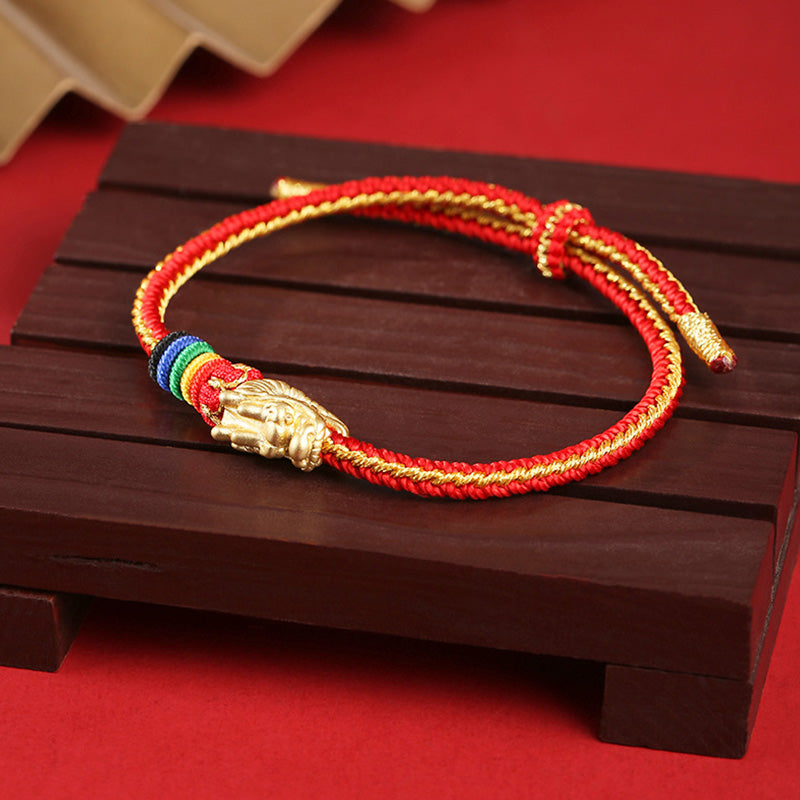 KarmaRipple's 999 Sterling Silver Fortune Year Of The Dragon Colorful Rope Bracelet p3