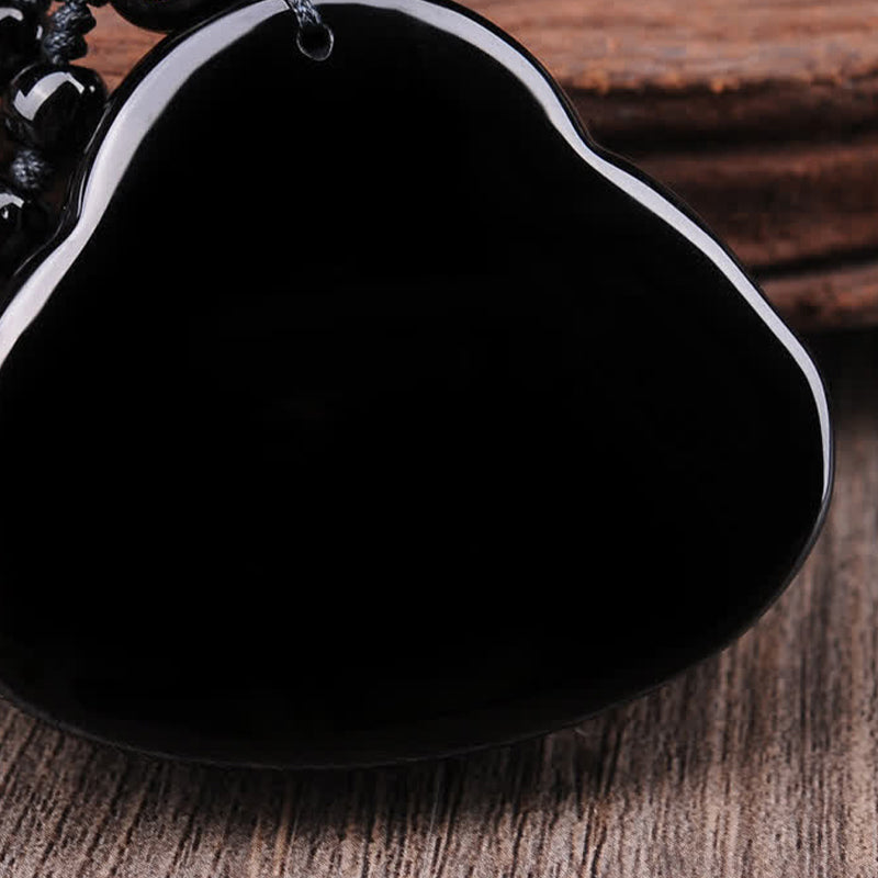 KarmaRipple's Laughing Buddha Black Obsidian Transformation Necklace Pendant p7