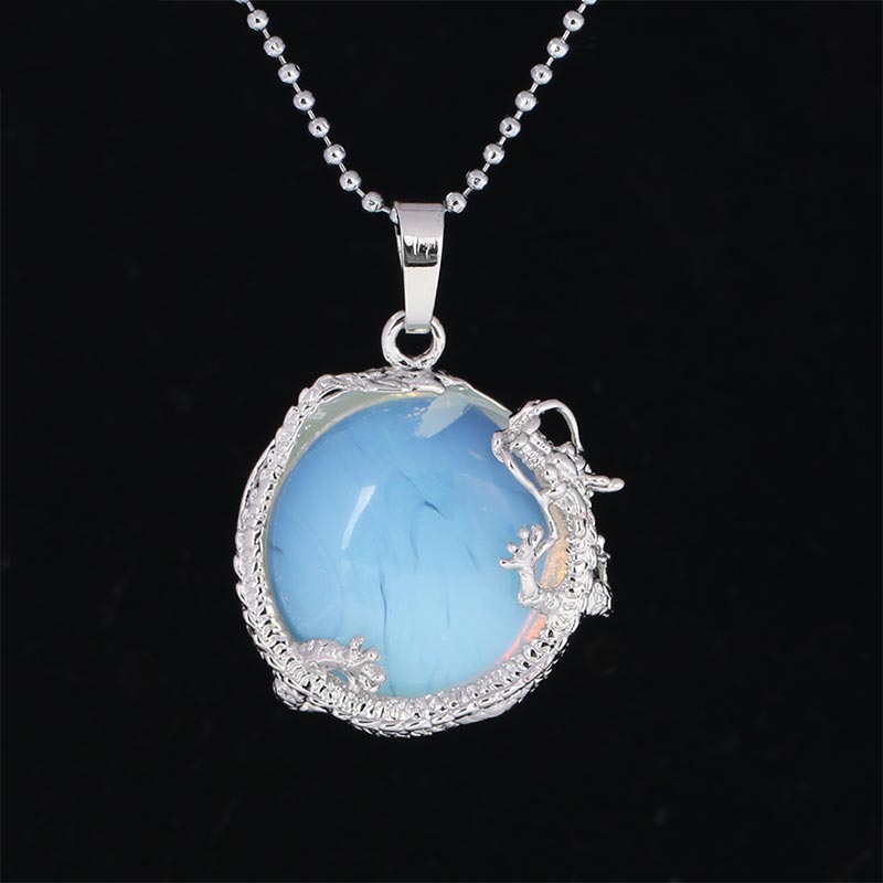 KarmaRipple's Chinese Dragon Authentic Quartz Gemstone Balancing Energy Pendant Necklace p14
