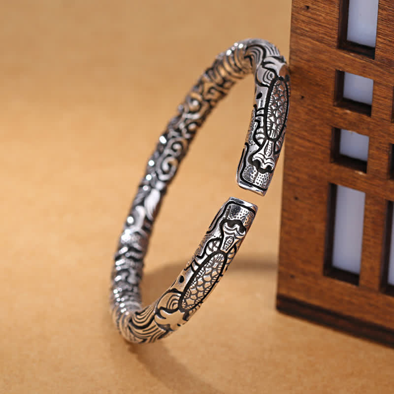 KarmaRipple's Dragon Head Carved Fortune Bracelet Bangle p4