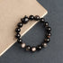 Silver Sheen Obsidian / Cat Head / 8mm